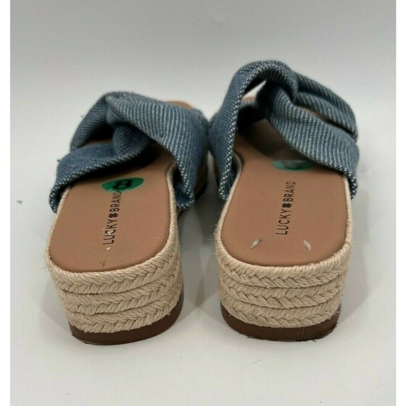 Lucky Brand Grenly Blue Fabric Twist Espadrille Slide Slip On Sandal Size 8/38.5 - Picture 5 of 7